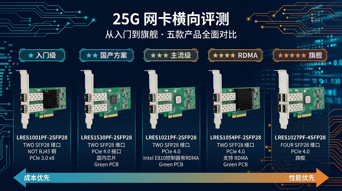 不同价位段25G网卡横向评测：从入门到旗舰怎么选