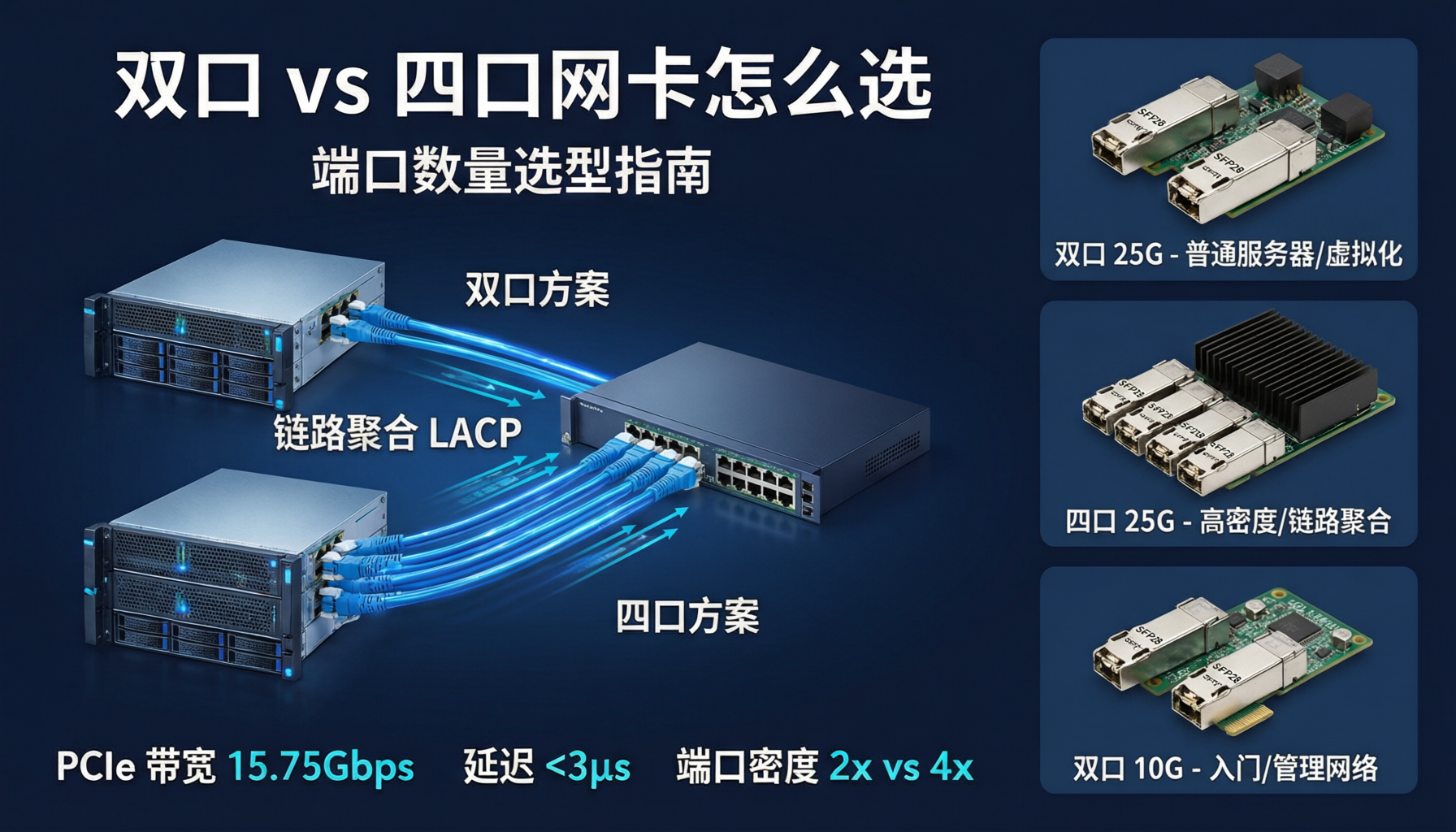 双口四口网卡怎么选 端口数量选型指南