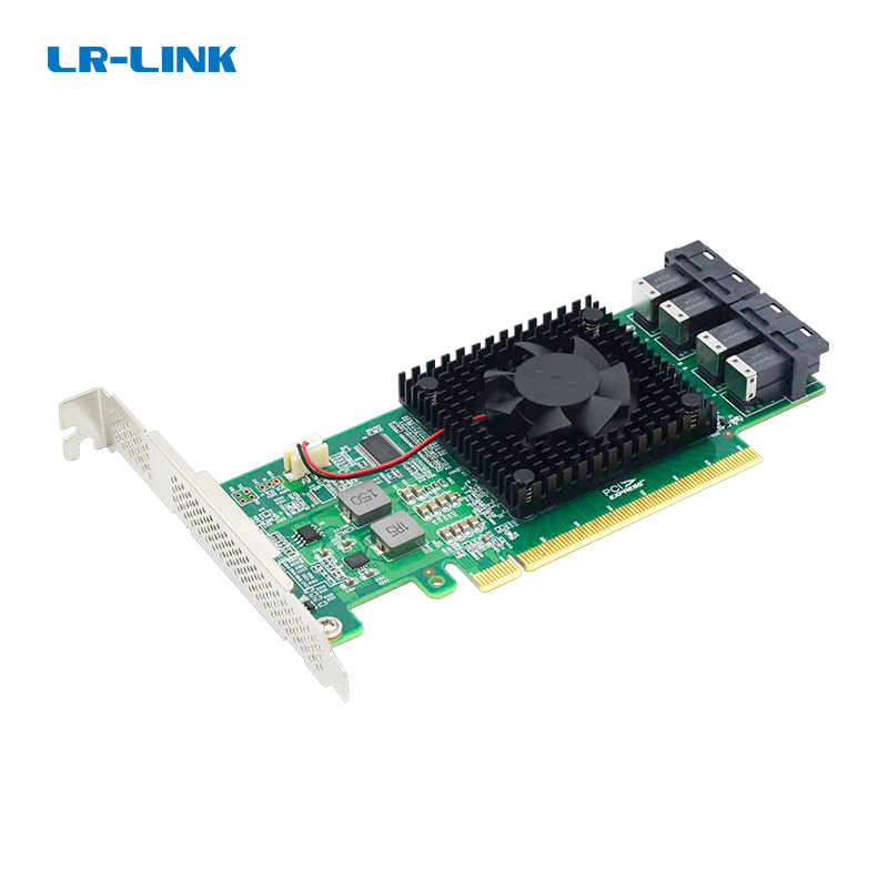 PCIe 3.0 x16 转 4口SFF-8643 NVMe扩展卡_服务器-扩展系列_PCIe3.0 NVMe扩展卡_光纤网卡_LR-LINK联瑞电子