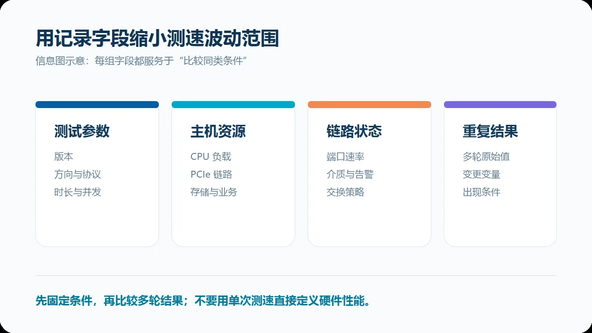 服务器网卡测速记录字段示意