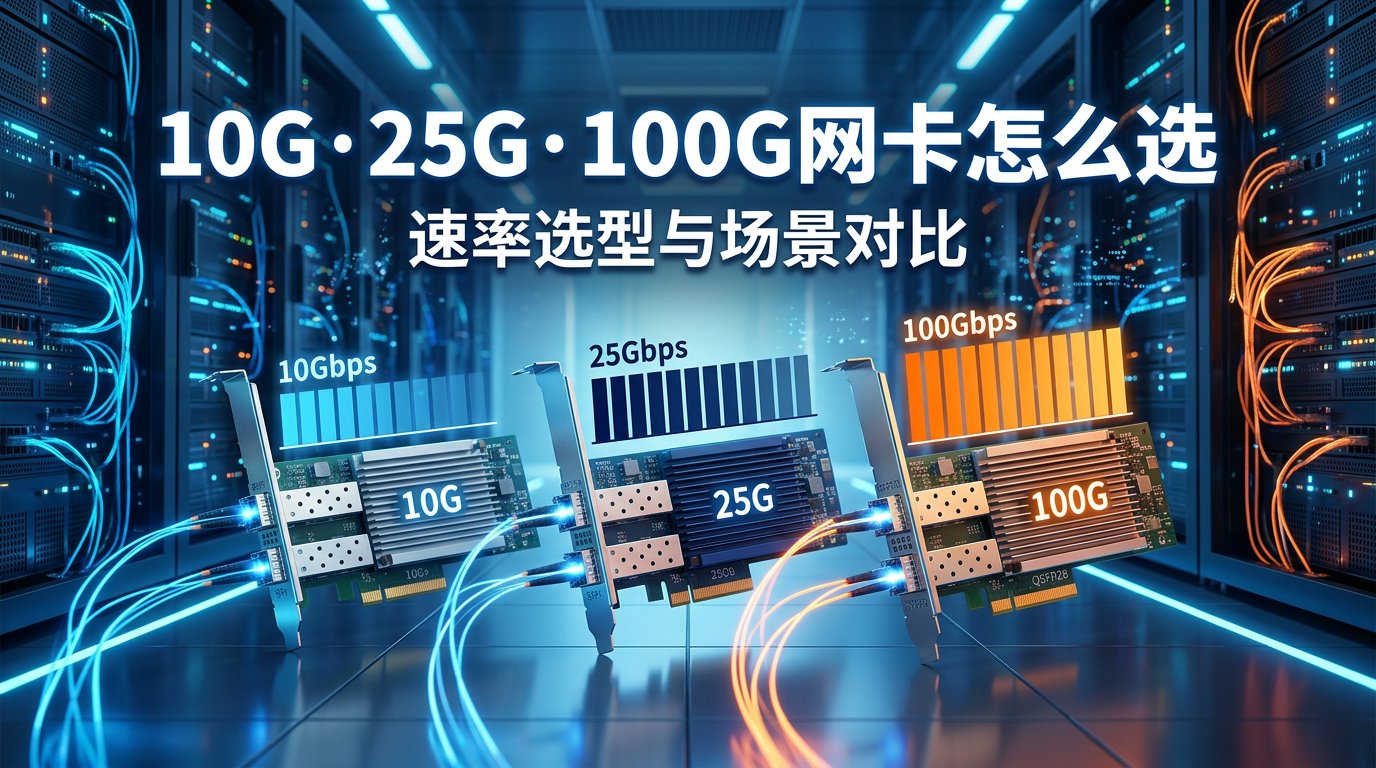 10G vs 25G vs 100G服务器网卡全面对比：如何选择合适的速率